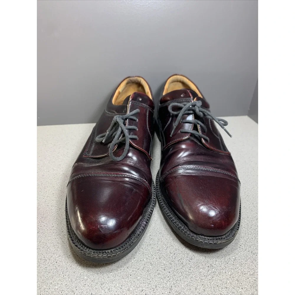 Johnston Murphy Passport Burgundy Leather Cap Toe‎ Lace Up Oxfords Men's 10 M